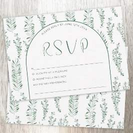 Eucalyptus Groene Elegante Trouwdag RSVP Kaartje