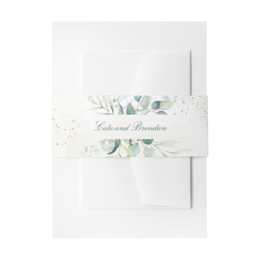 Eucalyptus Groene Elegante Trouwdag Uitnodigingen Wikkel (Voorkant Voorbeeld)
