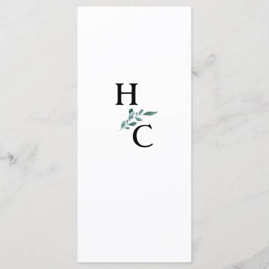 Eucalyptus Groene Frame Groen Blauw Wit Zwart Menu (Achterkant)