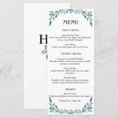 Eucalyptus Groene Frame Groen Blauw Wit Zwart Menu (Voorkant / Achterkant)