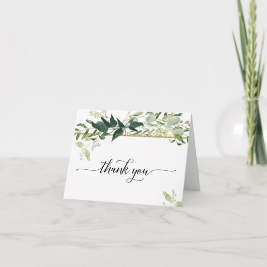 Eucalyptus Groene Gebladerte Bruids Dankkaart Bedankkaart (Voorkant)