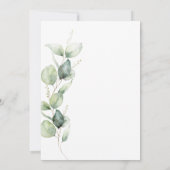 Eucalyptus Groene Gebladerte Scriptie Bruiloft Save The Date (Achterkant)