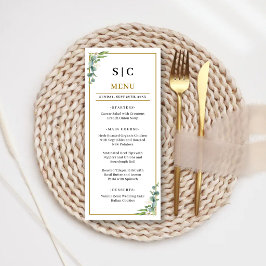 Eucalyptus Groene Geometrische Bloemige Bruiloft Menu