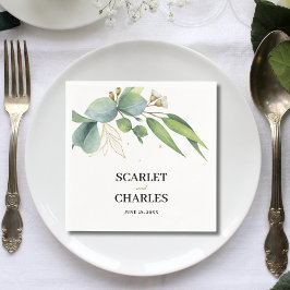 Eucalyptus Groene Geometrische Bloemige Bruiloft Servet