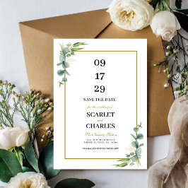 Eucalyptus Groene Geometrische Bloemige Trouwdag Save The Date