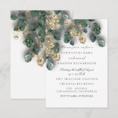 Eucalyptus Groene Glitter Goud Folie Wit Kaart (Voorkant / Achterkant)