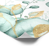 Eucalyptus Groene Goud Bruiloft Feest Verwelkoming Poster (Hoek)