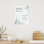 Eucalyptus Groene Goud Bruiloft Feest Verwelkoming Poster (Keuken)