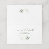Eucalyptus groene goudbruiloft met uitzondering va plaatskaartje (Buitenkant ongevouwen)