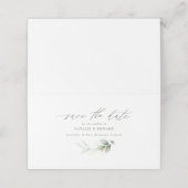 Eucalyptus groene goudbruiloft met uitzondering va plaatskaartje (Buitenkant ongevouwen)