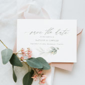 Eucalyptus groene goudbruiloft met uitzondering va save the date