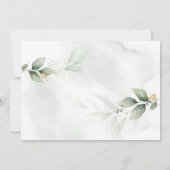Eucalyptus groene goudbruiloft met uitzondering va save the date (Achterkant)
