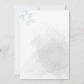 Eucalyptus Groene gouden trouwuitnodiging  Kaart (Achterkant)