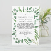 Eucalyptus Groene Huwelijk Ingekorte Gastlijst Aankondiging (Staand voorkant)