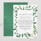 Eucalyptus Groene Huwelijk Ingekorte Gastlijst Aankondiging (Voorkant / Achterkant)