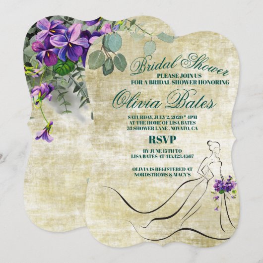 Eucalyptus Groene Huwelijks Bruidsmeisje Feestkaar Kaart (Voorkant / Achterkant)