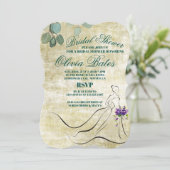Eucalyptus Groene Huwelijks Bruidsmeisje Feestkaar Kaart (Staand voorkant)