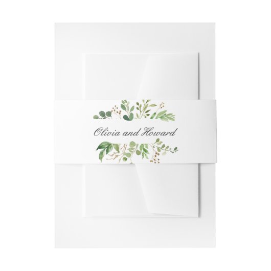 Eucalyptus Groene Huwelijks Buikband Uitnodigingen Wikkel (Voorkant Voorbeeld)