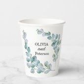 Eucalyptus groene huwelijks papier kopie papieren bekers (Voorkant)