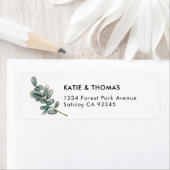 Eucalyptus Groene Huwelijks Retouradres Label (Insitu)