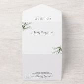 Eucalyptus Groene Huwelijksdecoratie  All In One Uitnodiging (Buitenkant)