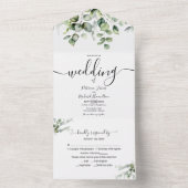 Eucalyptus Groene Huwelijksdecoratie  All In One Uitnodiging (Binnen)