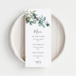 Eucalyptus groene huwelijksdecoratie menu