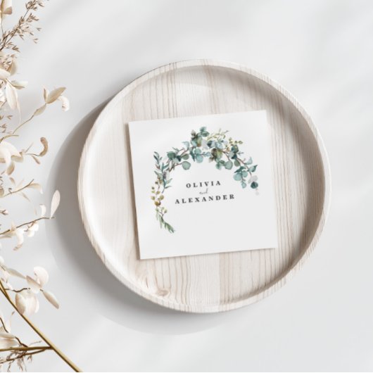Eucalyptus groene huwelijksdecoratie servet