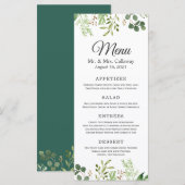 Eucalyptus groene huwelijksdiner menu (Voorkant / Achterkant)