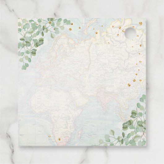 Eucalyptus Groene Huwelijksdouche Reizen  Bedankjes Labels (Achterkant)