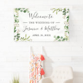 Eucalyptus Groene Huwelijksfeest Banner (Insitu)