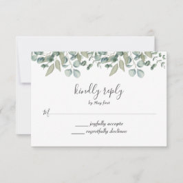 Eucalyptus Groene Huwelijksreactie RSVP Kaartje