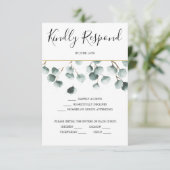 Eucalyptus groene huwelijksreactiekaart kaart (Staand voorkant)