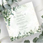 Eucalyptus Groene Huwelijksuitnodiging 1001 Vierka Kaart