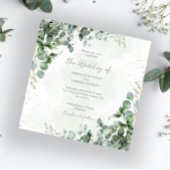 Eucalyptus Groene Huwelijksuitnodiging Vierkant 10 Kaart