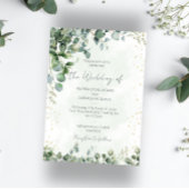 Eucalyptus groene huwelijksuitnodiging vlakke kaar kaart