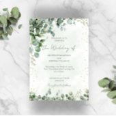 Eucalyptus groene huwelijksuitnodiging vlakke kaar kaart