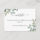 Eucalyptus Groene Huwelijkswebsitekaart Informatiekaartje (Voorkant)