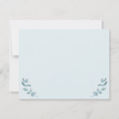 Eucalyptus Groene Kader Groen Blauw Bruidsdouche Bedankkaart (Achterkant)