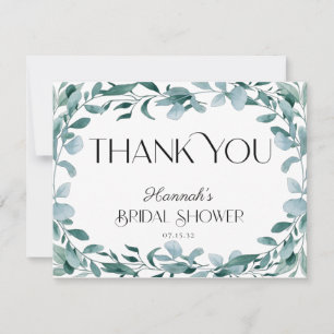 Eucalyptus Groene Kader Groen Blauw Bruidsdouche Bedankkaart