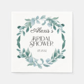 Eucalyptus Groene Kader Groen Blauw Bruidsdouche Servet (Voorkant)