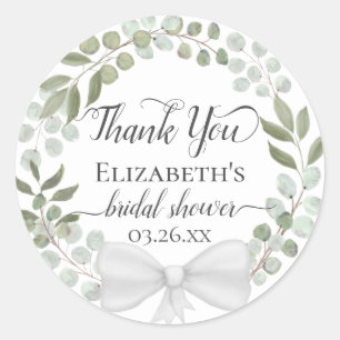 Eucalyptus Groene Krans Bruidsfeest Bedankt Ronde Sticker