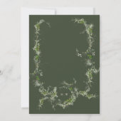 Eucalyptus groene krans | Crème Monogram Bruiloft Kaart (Achterkant)