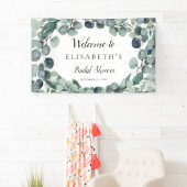 Eucalyptus groene krans vrijgezellenfeest spandoek (Insitu)