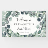 Eucalyptus groene krans vrijgezellenfeest spandoek (Horizontaal)