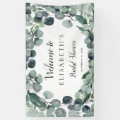 Eucalyptus groene krans vrijgezellenfeest spandoek (Verticaal)