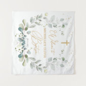 Eucalyptus Groene Kruis Baby Doop Tapisserie Wandkleed (Voorkant (horizontaal))