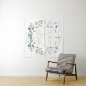 Eucalyptus Groene Kruis Baby Doop Tapisserie Wandkleed (In Situ (horizontaal))