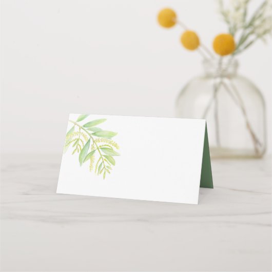 Eucalyptus groene kunst bruiloft sociale media QR  Plaatskaartje (Voorkant)