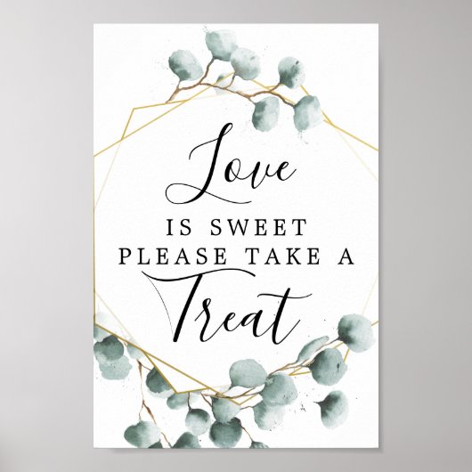 Eucalyptus Groene Liefde Is Zoet Favorieten Bord Poster (Voorkant)